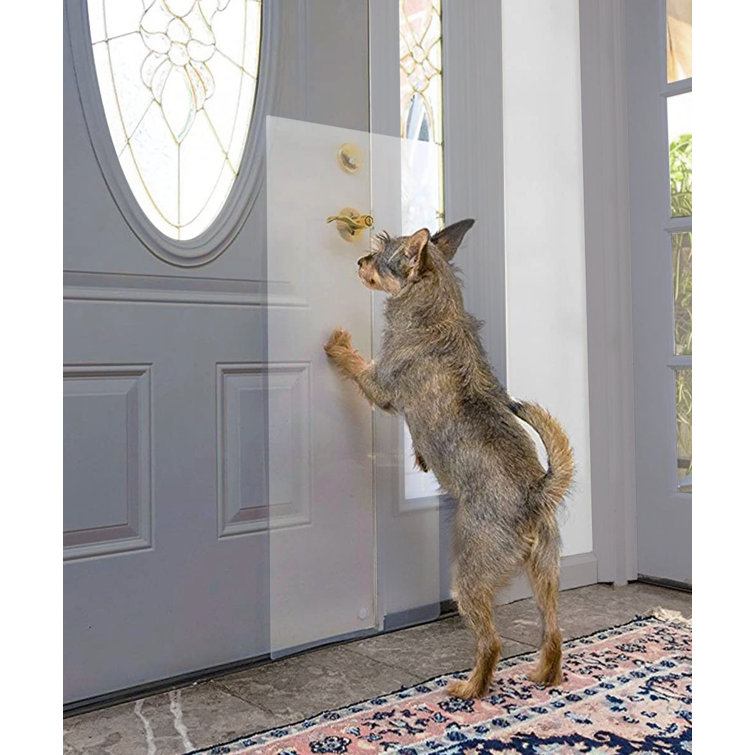 Dog scratching shop door frame protector